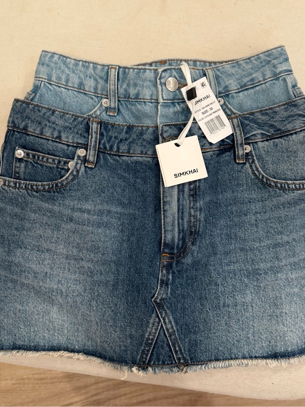 Simkhai Salix Double Waistband Mini Skirt in Catalina Trancoso